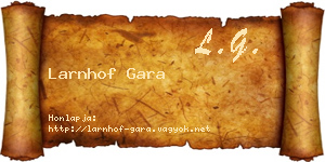 Larnhof Gara névjegykártya